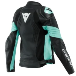Kurtka skórzana damska DAINESE RACING 4 LADY AQUA czarny zielony