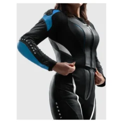Kurtka skórzana damska REBELHORN DIVA RS BLACK/BLUE czarny niebieski