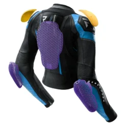 Kurtka skórzana damska REBELHORN DIVA RS BLACK/BLUE czarny niebieski