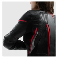 Kurtka skórzana damska REBELHORN DIVA ST BLACK/RED/WHITE czarny czerwony biały