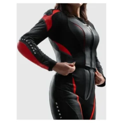 Kurtka skórzana damska REBELHORN DIVA RS BLACK/RED czarny czerwony