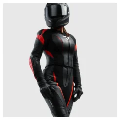 Kurtka skórzana damska REBELHORN DIVA RS BLACK/RED czarny czerwony
