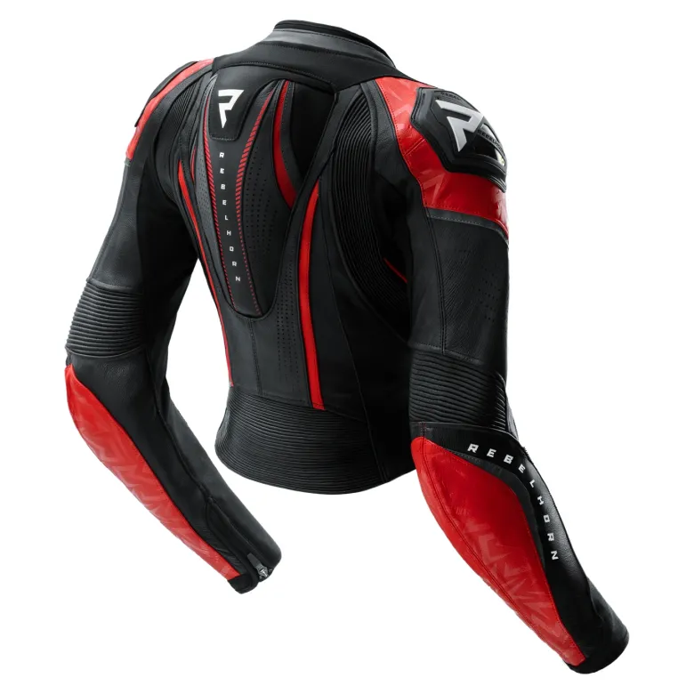 Kurtka skórzana damska REBELHORN DIVA RS BLACK/RED czarny czerwony
