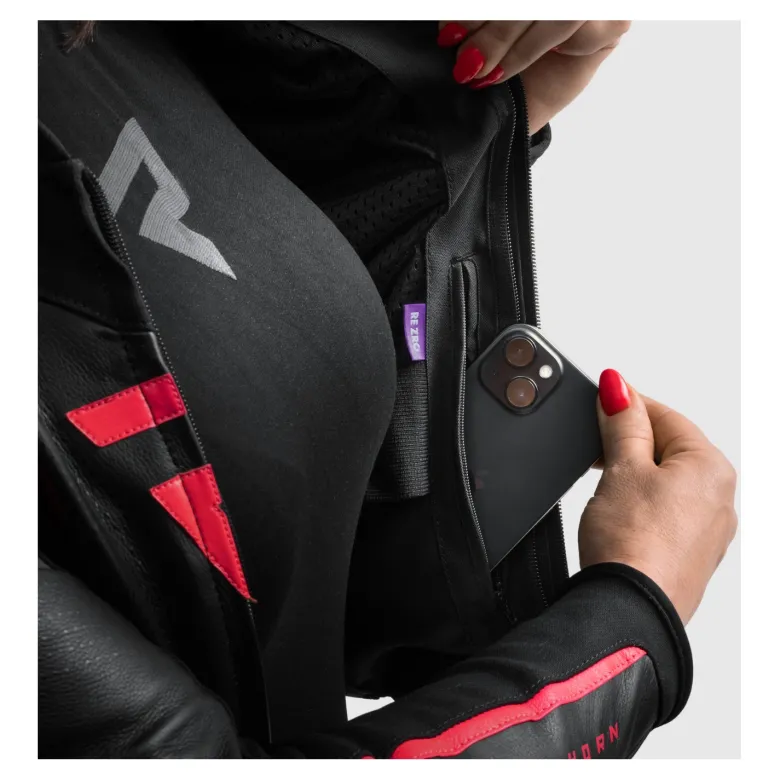 Kurtka skórzana damska REBELHORN DIVA ST BLACK/PINK czarny różowy