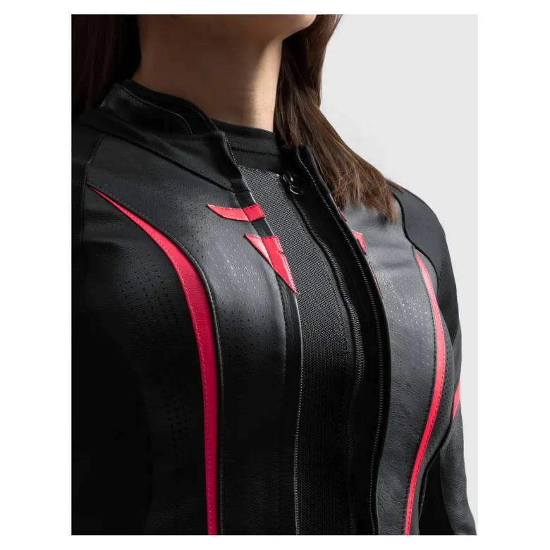 Kurtka skórzana damska REBELHORN DIVA ST BLACK/PINK czarny różowy