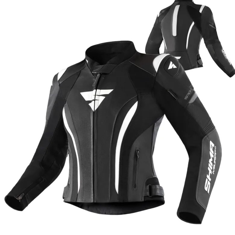 Kurtka skórzana damska SHIMA MIURA 2.0 BLACK/WHITE czarny biały