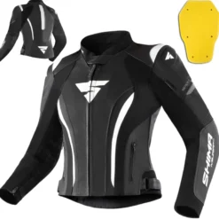 Kurtka skórzana damska SHIMA MIURA 2.0 BLACK/WHITE czarny biały