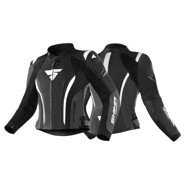Kurtka skórzana damska SHIMA MIURA 2.0 BLACK/WHITE czarny biały