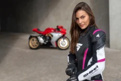 Kurtka skórzana damska SHIMA MIURA 2.0 PINK FLUO czarny różowy