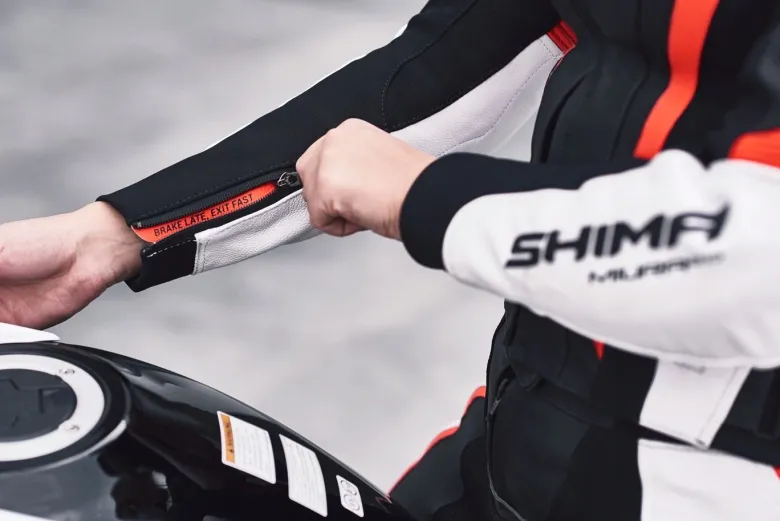 Kurtka skórzana damska SHIMA MIURA 2.0 RED FLUO czarny biały czerwony fluo