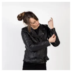 Kurtka skórzana ramoneska damska OZONE RAMONES MODERN LADY MATT BLACK czarny