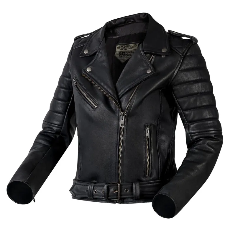 Kurtka skórzana ramoneska damska OZONE RAMONES MODERN LADY MATT BLACK czarny