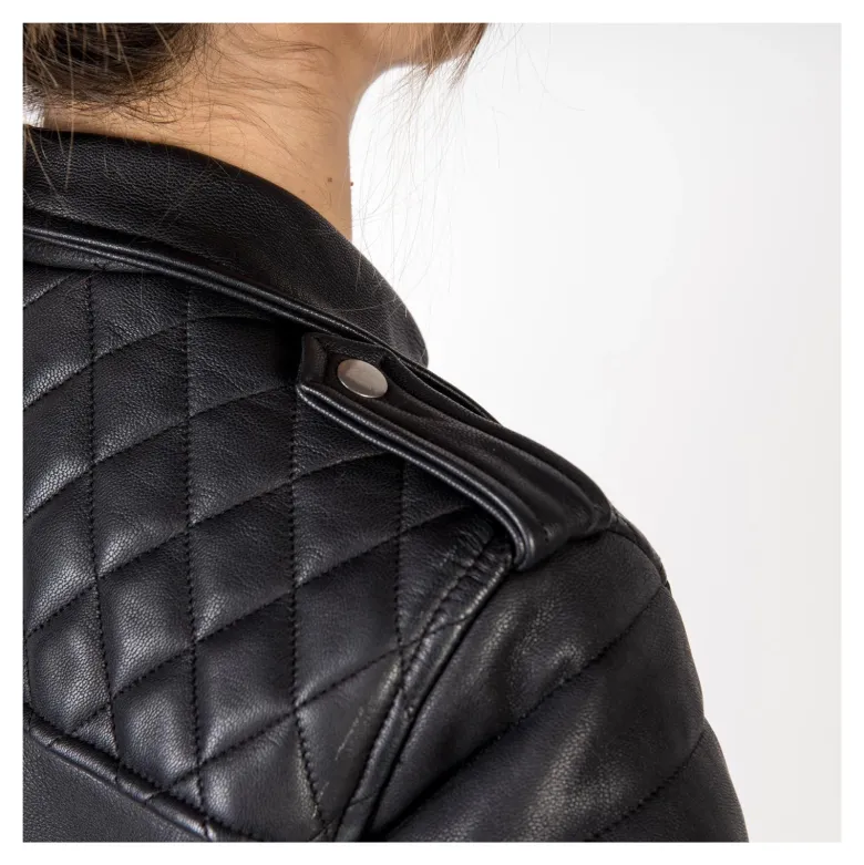 Kurtka skórzana ramoneska damska OZONE RAMONES MODERN LADY MATT BLACK czarny