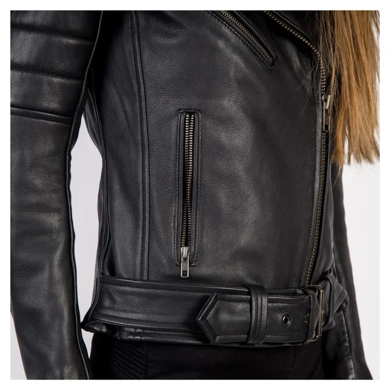 Kurtka skórzana ramoneska damska OZONE RAMONES MODERN LADY MATT BLACK czarny