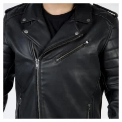 Kurtka skórzana ramoneska OZONE RAMONES MODERN MATT BLACK czarny