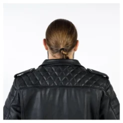 Kurtka skórzana ramoneska OZONE RAMONES MODERN MATT BLACK czarny