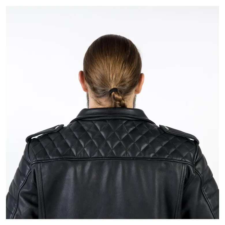 Kurtka skórzana ramoneska OZONE RAMONES MODERN MATT BLACK czarny