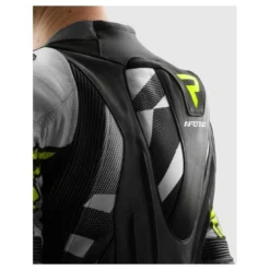 Kurtka skórzana REBELHORN INFERNO BLACK/WHITE/FLUO YELLOW czarny biały