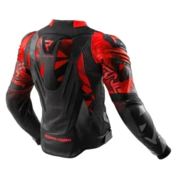Kurtka skórzana REBELHORN INFERNO BLACK/FLUO RED czarny czerwony fluo
