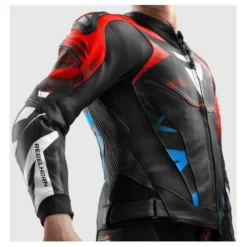 Kurtka skórzana REBELHORN INFERNO BLACK/BLUE/WHITE/RED czarny niebieski biały czerwony