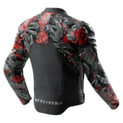 Kurtka skórzana REBELHORN VANDAL 2 Cruze BLACK/DARK GREY/RED czarny szary czerwony