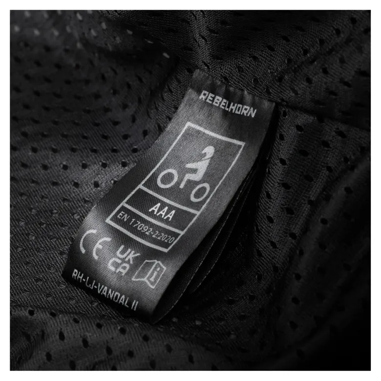 Kurtka skórzana REBELHORN VANDAL 2 Cruze BLACK/DARK GREY/RED czarny szary czerwony