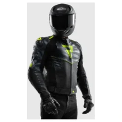 Kurtka skórzana REBELHORN VANDAL 2 BLACK/GREY/FLUO YELLOW czarny szary żółty fluo