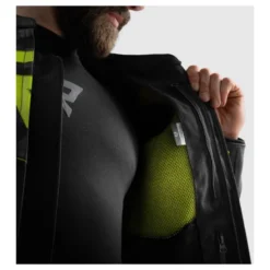 Kurtka skórzana REBELHORN VANDAL 2 BLACK/GREY/FLUO YELLOW czarny szary żółty fluo