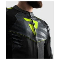 Kurtka skórzana REBELHORN VANDAL 2 BLACK/GREY/FLUO YELLOW czarny szary żółty fluo