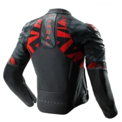 Kurtka skórzana REBELHORN VANDAL 2 BLACK/GREY/FLUO RED czarny szary czerwony fluo