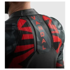 Kurtka skórzana REBELHORN VANDAL 2 BLACK/GREY/FLUO RED czarny szary czerwony fluo