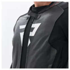 Kurtka skórzana REBELHORN VELOCE BLACK/GREY/FLUO RED czarny szary czerwony fluo