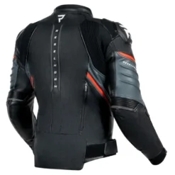 Kurtka skórzana REBELHORN VELOCE BLACK/GREY/FLUO RED czarny szary czerwony fluo