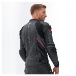 Kurtka skórzana REBELHORN VELOCE BLACK/GREY/FLUO RED czarny szary czerwony fluo