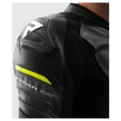 Kurtka skórzana REBELHORN VELOCE BLACK/GREY/FLUO YELLOW czarny szary żółty fluo