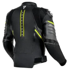 Kurtka skórzana REBELHORN VELOCE BLACK/GREY/FLUO YELLOW czarny szary żółty fluo
