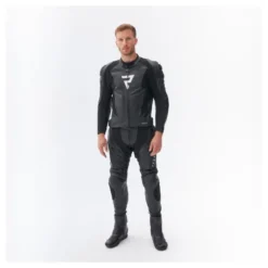 Kurtka skórzana REBELHORN VELOCE BLACK/WHITE czarny biały