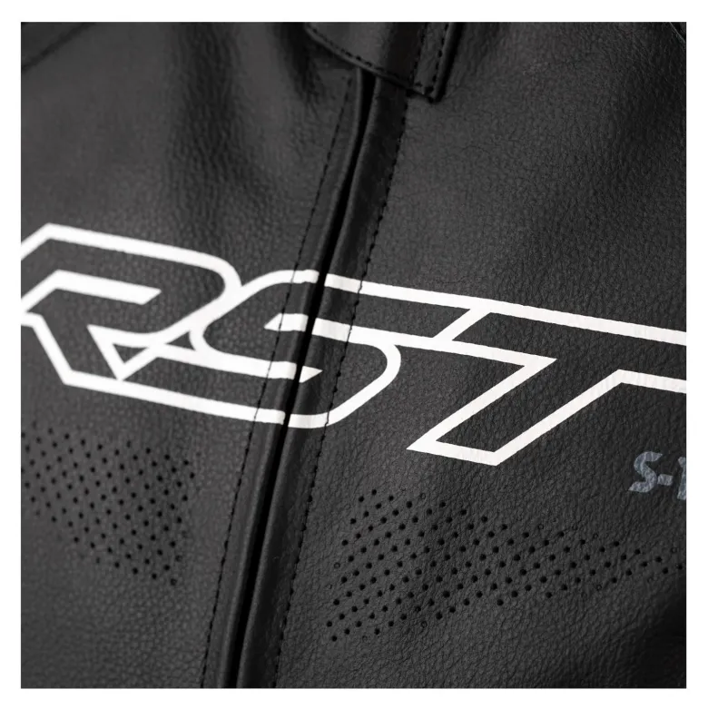 Kurtka skórzana RST S1 CE BLACK/BLACK/WHITE czarny biały