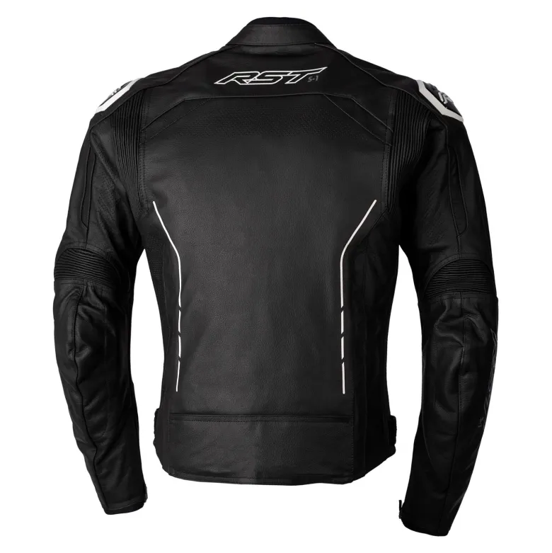 Kurtka skórzana RST S1 CE BLACK/BLACK/WHITE czarny biały