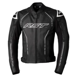 Kurtka skórzana RST S1 CE BLACK/BLACK/WHITE czarny biały