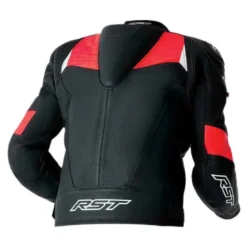 Kurtka skórzana RST TRACTECH EVO D3O BLACK/FLUO RED czarny czerwony fluo