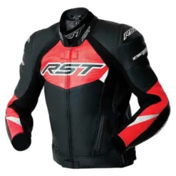 Kurtka skórzana RST TRACTECH EVO D3O BLACK/FLUO RED czarny czerwony fluo