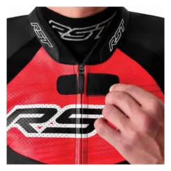 Kurtka skórzana RST TRACTECH EVO D3O BLACK/FLUO RED czarny czerwony fluo