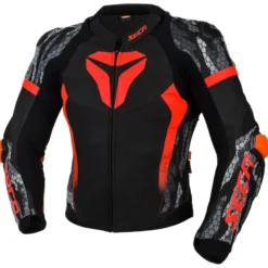 Kurtka skórzana SECA SRS II FLUO RED czerwony fluo czarny szary