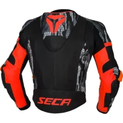 Kurtka skórzana SECA SRS II FLUO RED czerwony fluo czarny szary