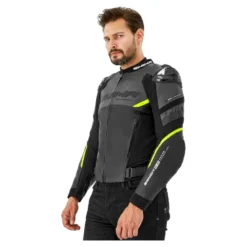 Kurtka skórzana SHIMA BANDIT 2.0 FLUO czarny biały żółty fluo