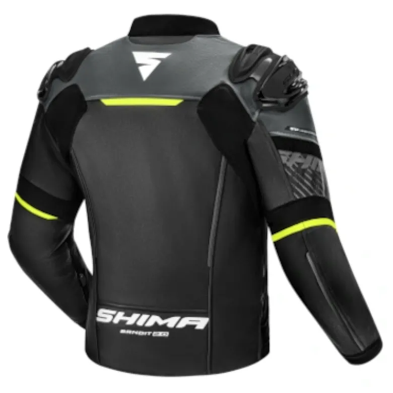 Kurtka skórzana SHIMA BANDIT 2.0 FLUO czarny biały żółty fluo