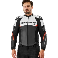 Kurtka skórzana SHIMA BANDIT 2.0 RED czarny czerwony biały