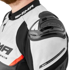 Kurtka skórzana SHIMA BANDIT 2.0 RED czarny czerwony biały