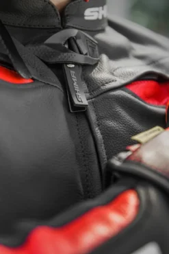 Kurtka skórzana SHIMA CHASE RED czarny czerwony